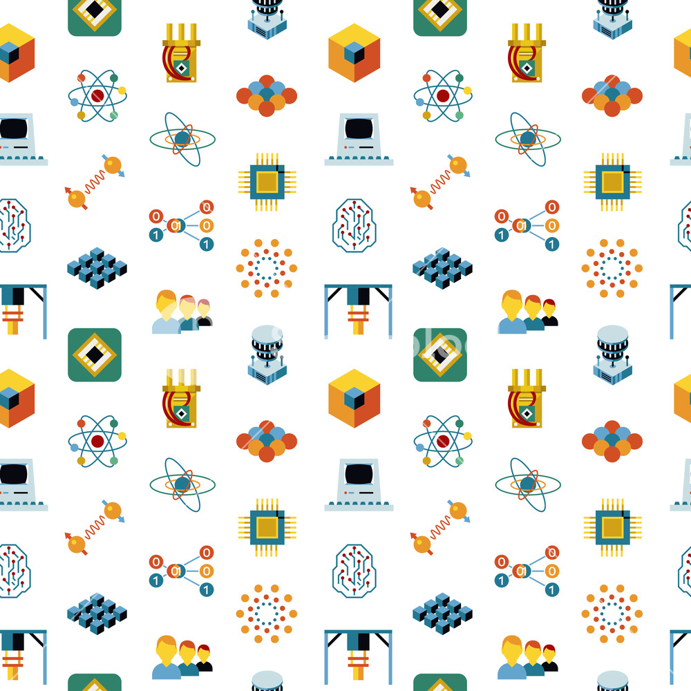 1000x1000 Digital Vector Quantum Computing And Qubits Icon Set Pack