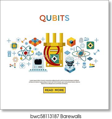 362x382 Digital Vector Quantum Computing Icon Set, Art Print Barewalls
