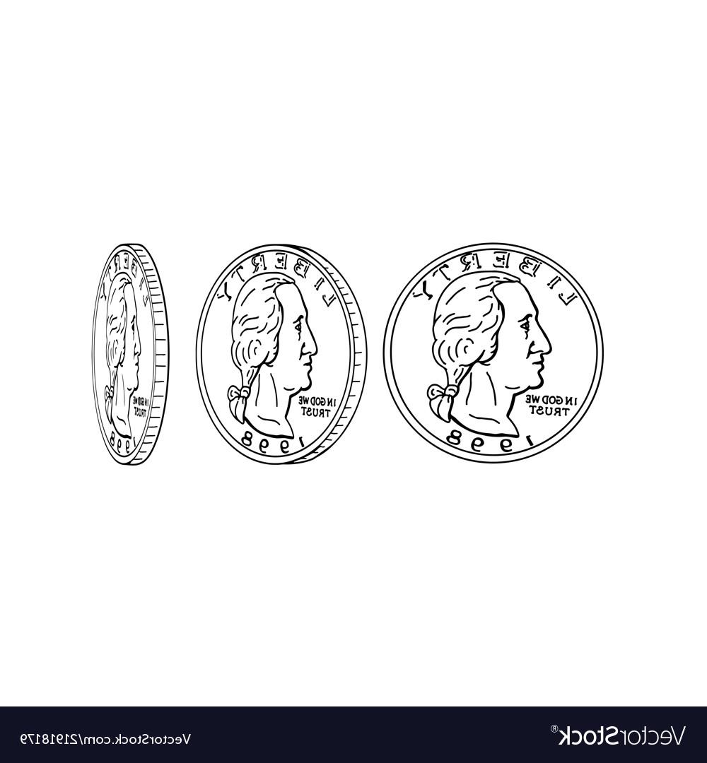 1000x1080 Top Drawn Quarter Coins Vector Design Free Vector Art, Images