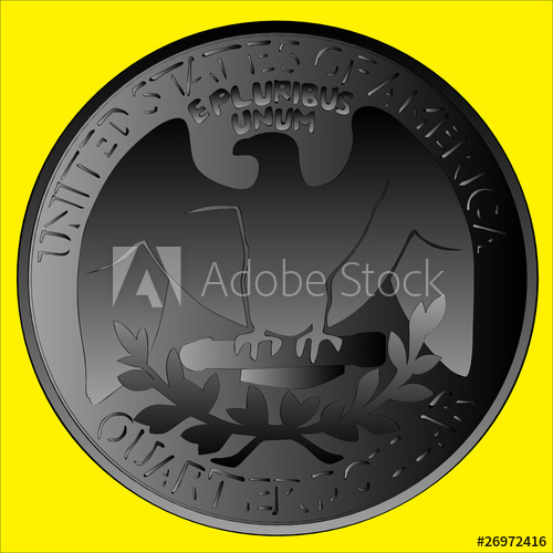 500x500 Quarter Dollar Coin Vector Illustration