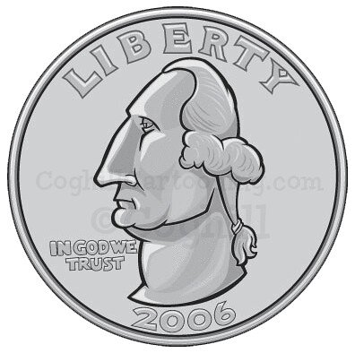 396x394 Cartoon Coin Illustration