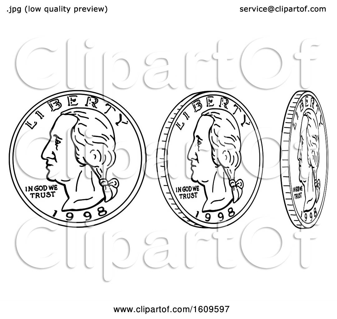 1080x1024 Clipart Of A Sketched Sequence Of A Spinning Quarter Coin
