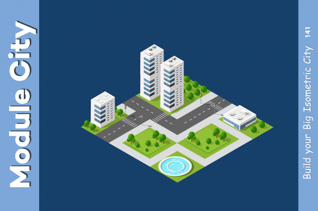 626x416 Megapolis City Quarter Vector Premium Download