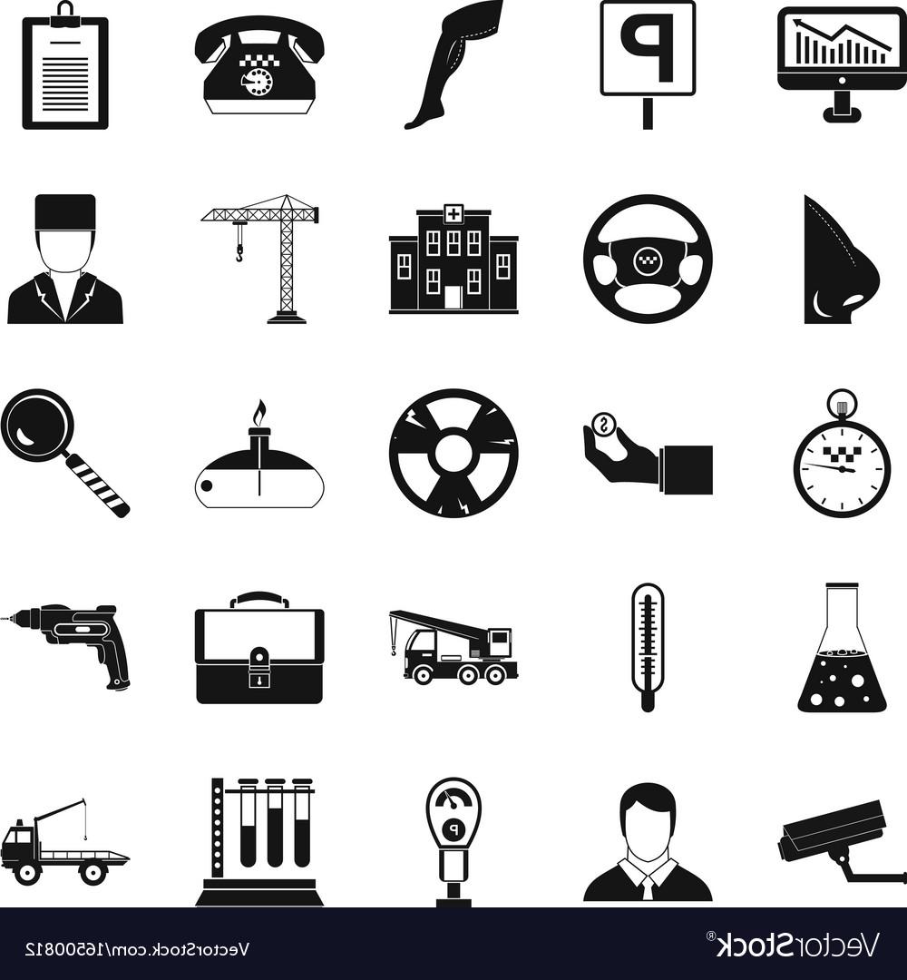 1000x1080 Working Quarter Icons Set Simple Style Vector