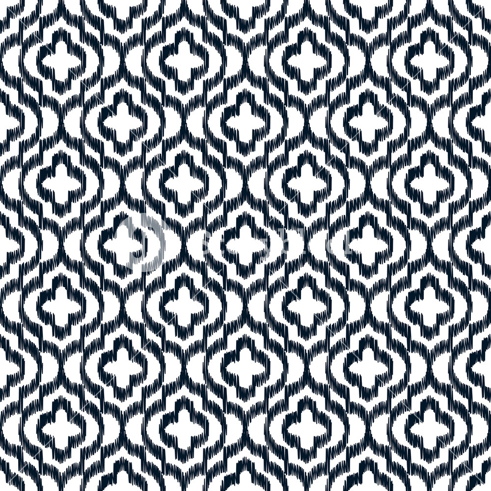 1000x1000 Quatrefoil Ikat Contour Seamless Line Vector Pattern Geometric