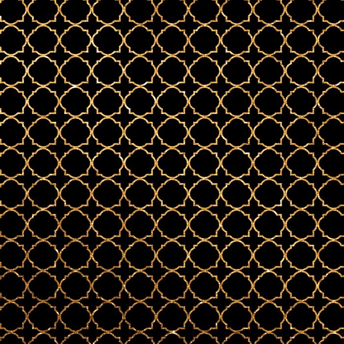 700x700 Elegant Black Faux Gold Glitter Chic Quatrefoil Vector
