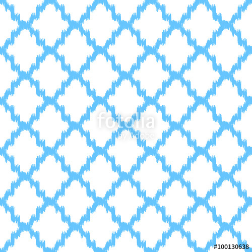 500x500 Ikat Quatrefoil Seamless Vector Pattern Abstract Geometric Blue