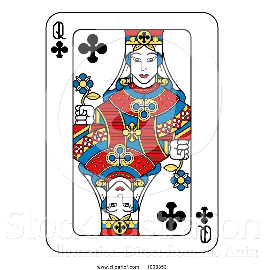Vector Illustration Of Queen Of Clubs Playing Card 1024x1044 Vector Illustration Of Queen Of Clubs Playing Card
