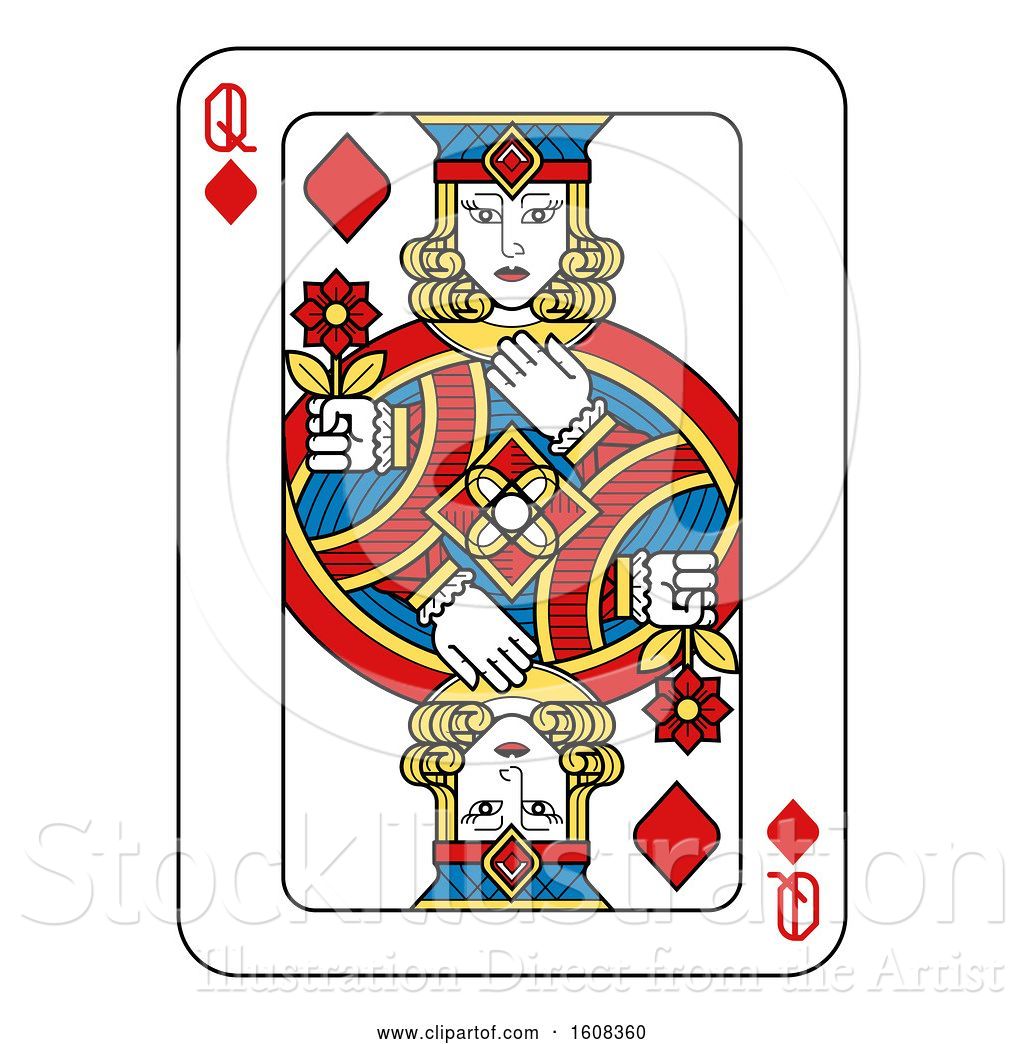Vector Illustration Of Queen Of Diamonds Playing Card 1024x1044 Vector Illustration Of Queen Of Diamonds Playing Card