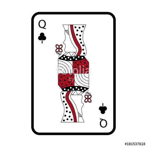 Queen Of Club Playing Card Casino Poker Vector Illustration Stock 500x500 Queen Of Club Playing Card Casino Poker Vector Illustration Stock