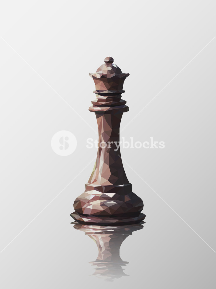 750x1000 Low Poly Design Of Queen Chess Piece Vector Triangulation