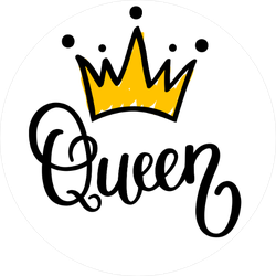 250x250 Queen Crown Vector Calligraphy Sticker