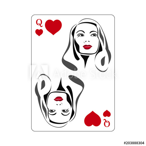 Playing Card, Icon Queen Of Hearts Abstract Concept Vector 500x500 Playing Card, Icon Queen Of Hearts Abstract Concept Vector