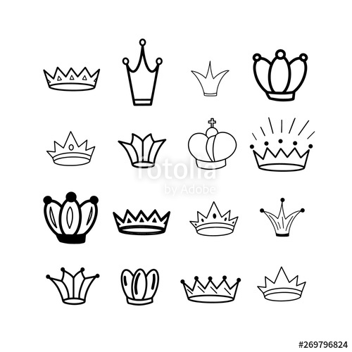 500x500 Crowns Tiara Diadem Sketch Crown Hand Drawn Queen Tiara, King