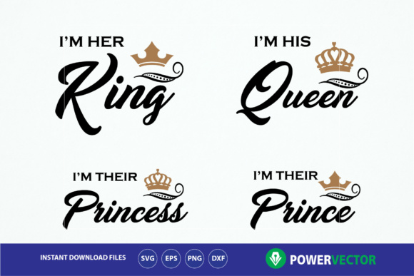 580x387 King Queen Princess Prince T Shirts Cuttable Design Royal