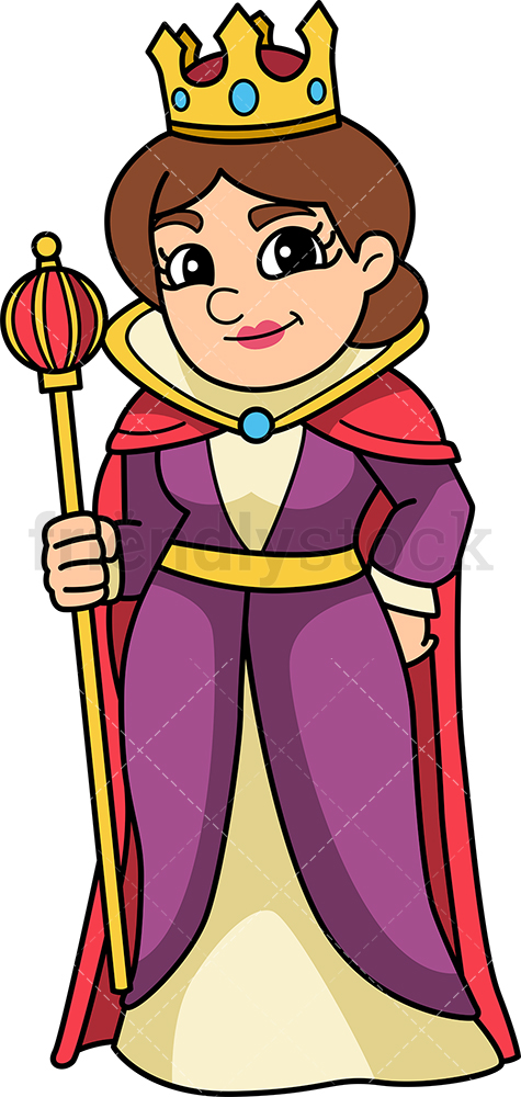 475x1000 Medieval Queen Cartoon Clipart Vector