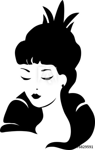 318x500 Profile Of A Princess Or Queen Vector Silhouette Illustration