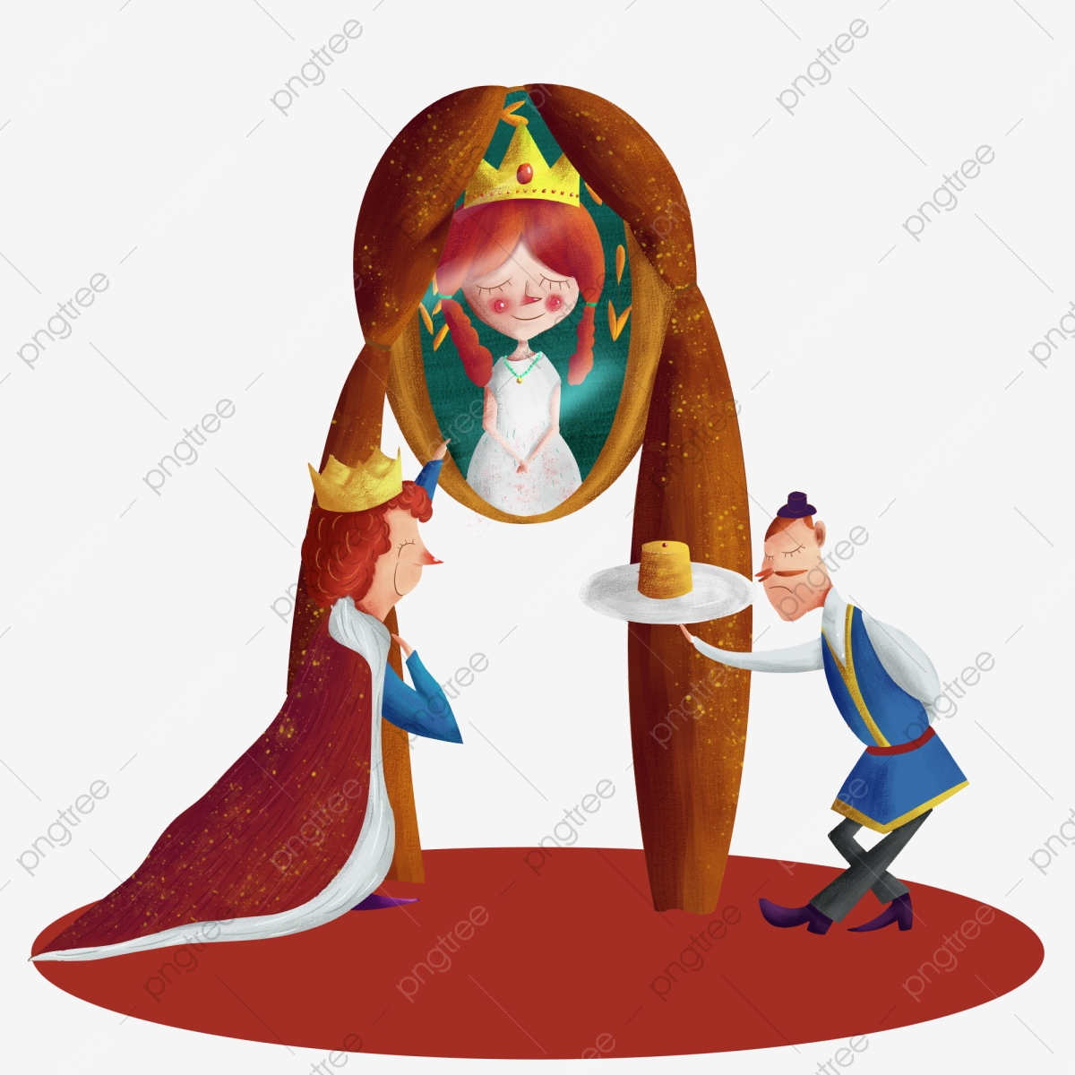 1200x1200 Vector Hand Painted King And Queen, Vector, Hand Painted, Cartoon