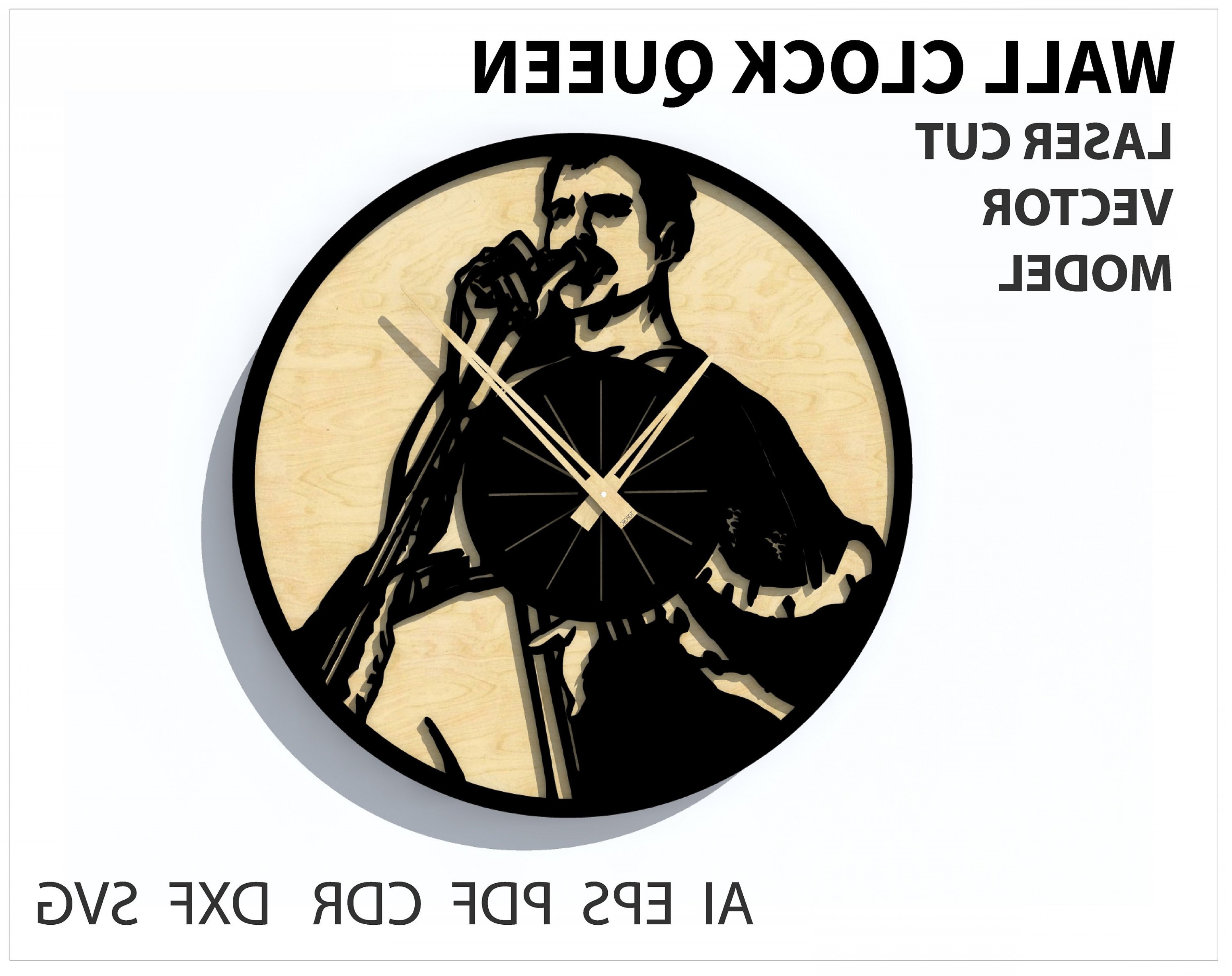 3600x2852 Wall Clock Queen Vector For Laser Studiogrfx