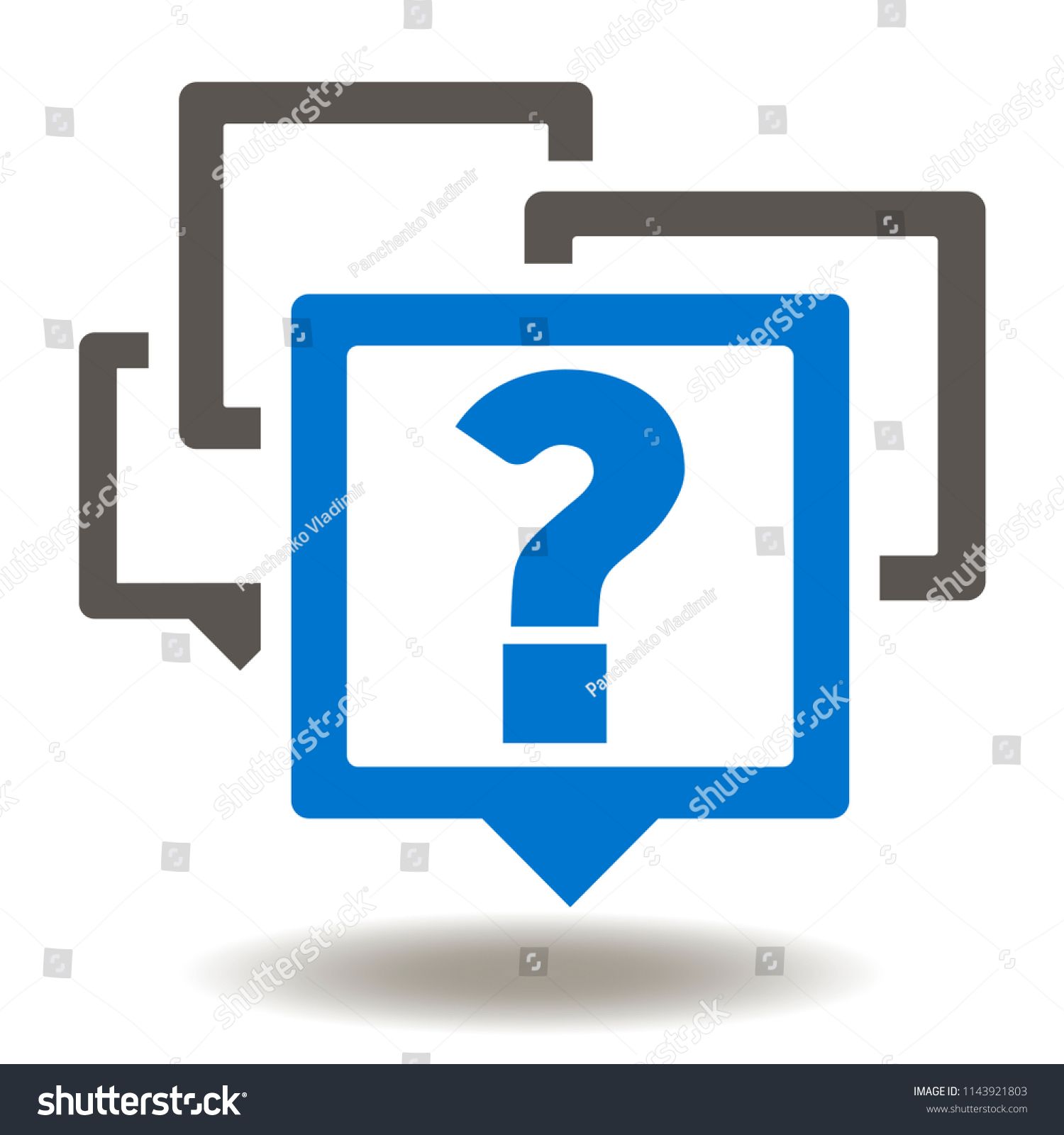 1500x1600 Speech Bubbles With Question Icon Vector Faq, Talk, Support