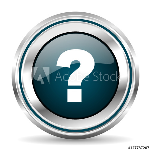 500x500 Question Mark Vector Icon Chrome Border Round Web Button Silver