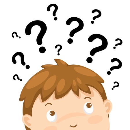 450x450 Illustration Of Boy Thinking With Question Marks Vector Royalty