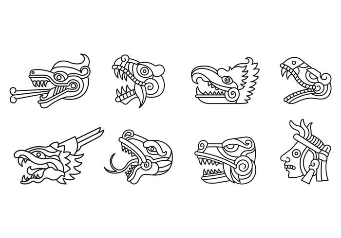 700x490 Set Of Quetzalcoatl Symbol Vector