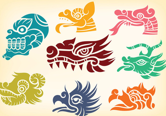632x443 Decorative Quetzalcoatl Icons Vector Free Vector Download