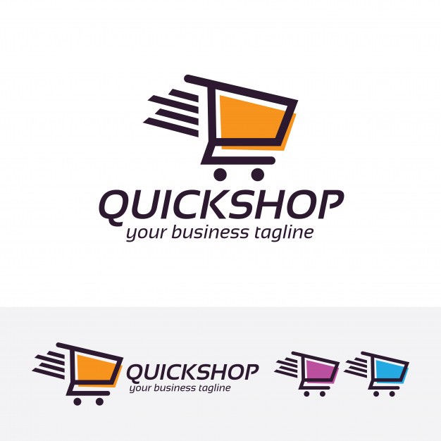 626x626 Quick Shopping Vector Logo Template Vector Premium Download