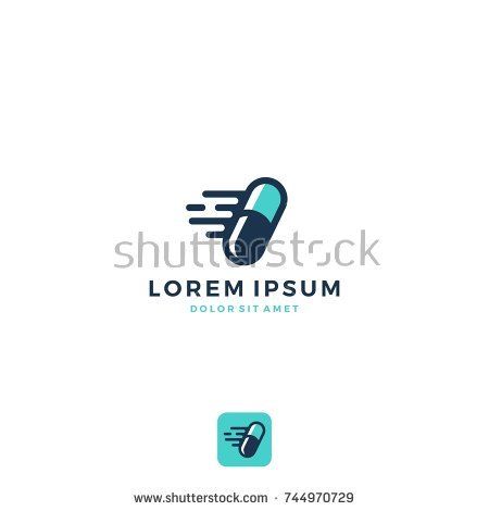 450x470 Quick Fast Medicine Capsule Pill Hospital Drugstore Delivery Logo