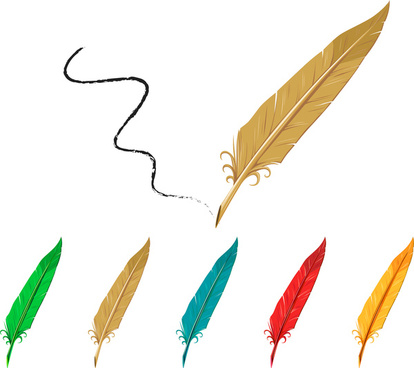 Feather Pen Free Vector Download 414x368 Feather Pen Free Vector Download
