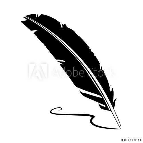 A Vector Illustration Of Feather Quill And Ink Retro Image 500x500 A Vector Illustration Of Feather Quill And Ink Retro Image