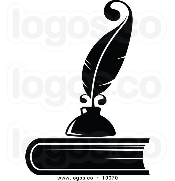 Royalty Free Vector Of A Black And White Feather Quill Pen And Ink 600x620 Royalty Free Vector Of A Black And White Feather Quill Pen And Ink