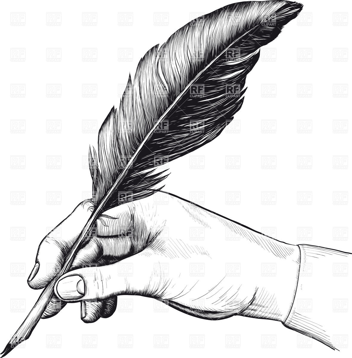 Vintage Drawing Of Hand With A Feather Pen Vector Image Of People 1179x1200 Vintage Drawing Of Hand With A Feather Pen Vector Image Of People