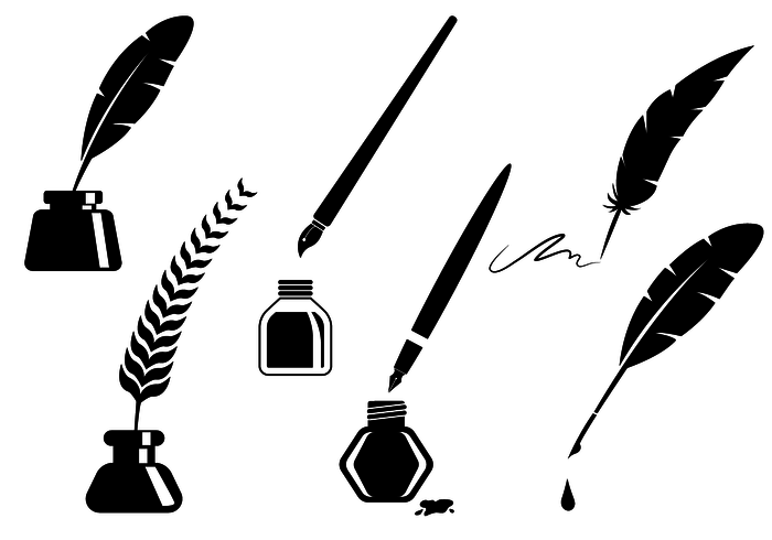 Classic Inkwell Silhouette Vectors 700x490 Classic Inkwell Silhouette Vectors