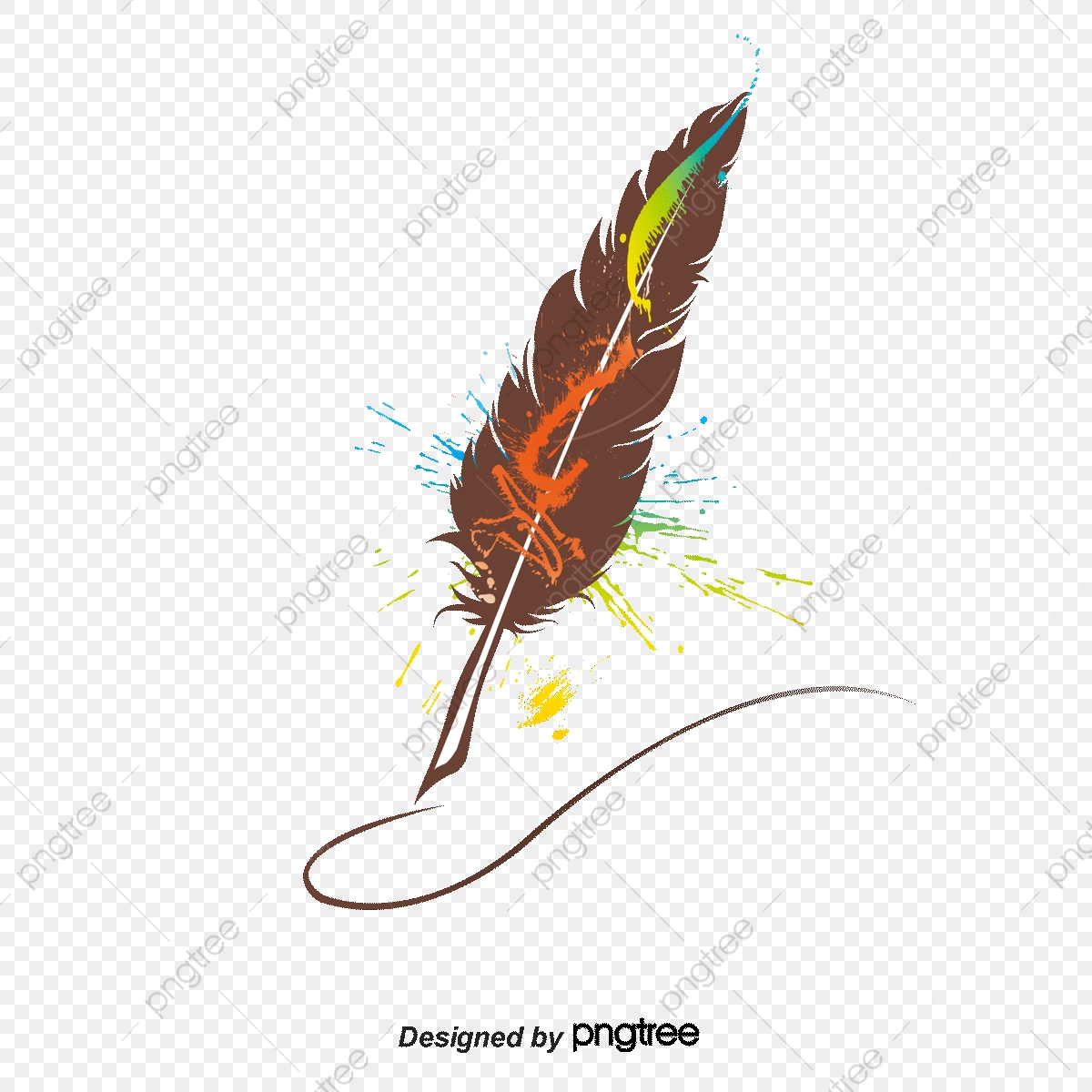 1200x1200 Vector Colored Quill, Vector, Colorful, Feather Png And Vector