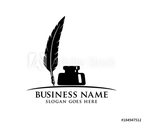 500x429 Ink And Fountain Pen Quill Vector Logo Design