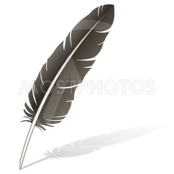 563x563 Feather Quill Vector Illust