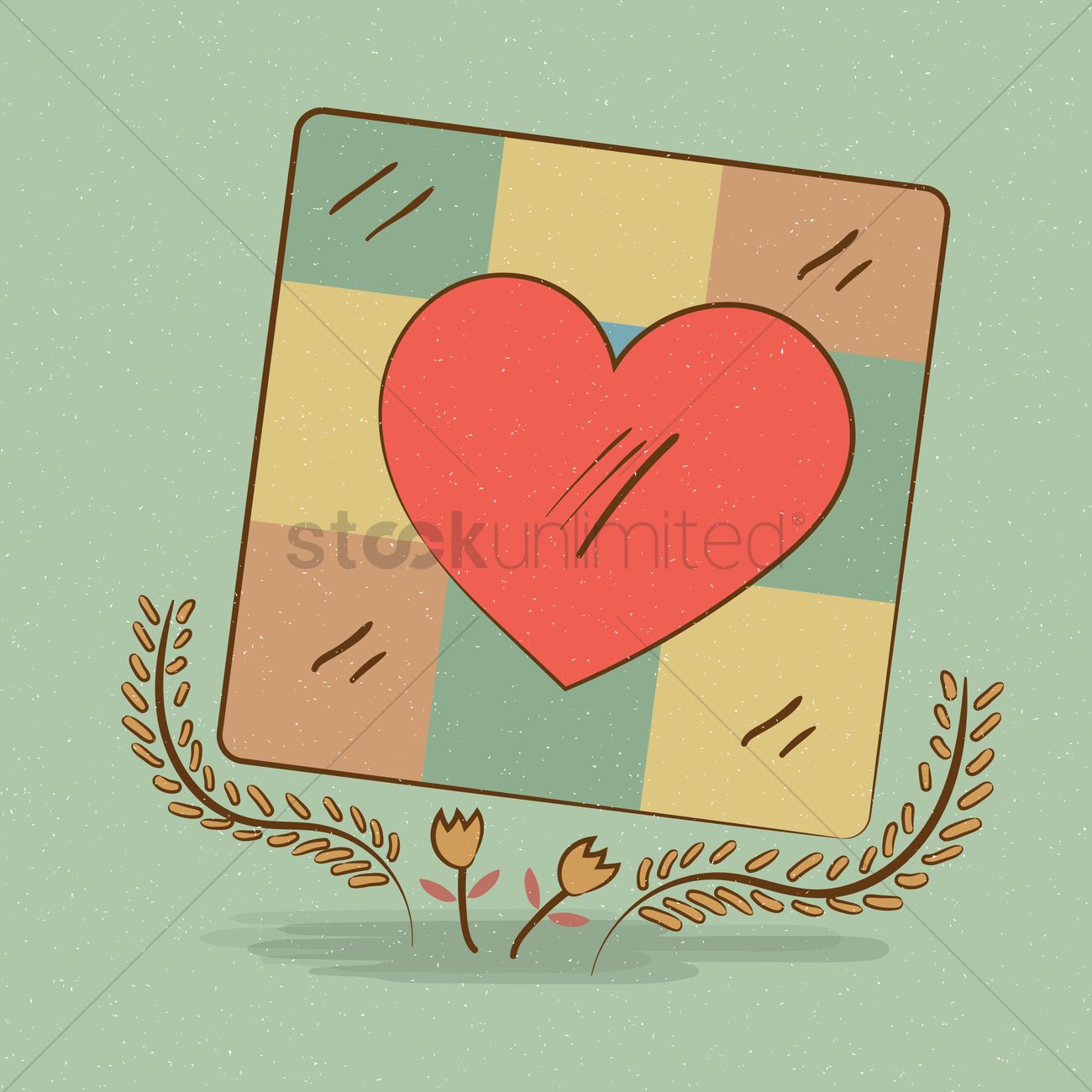 1300x1300 Free Valentine Quilt Vector Image