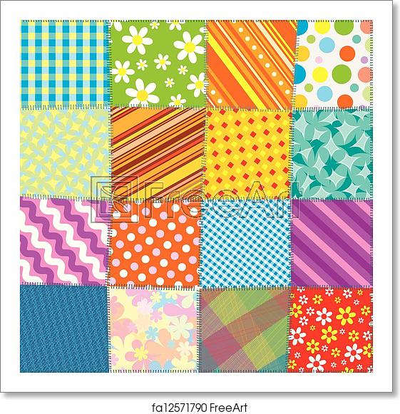 561x581 Free Art Print Of Quilt Patchwork Texture Seamless Vector Pattern