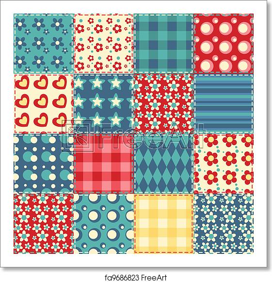 561x581 Free Art Print Of Quilt Seamless Pattern Quilt Seamless Pattern