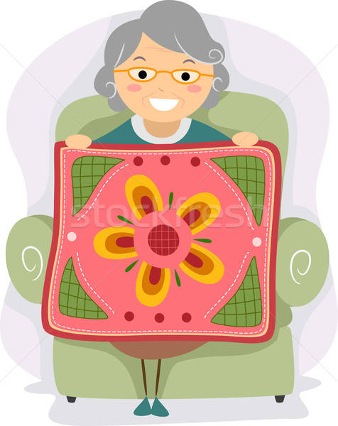 476x600 Grandmother Quilt Vector Illustration Lenm