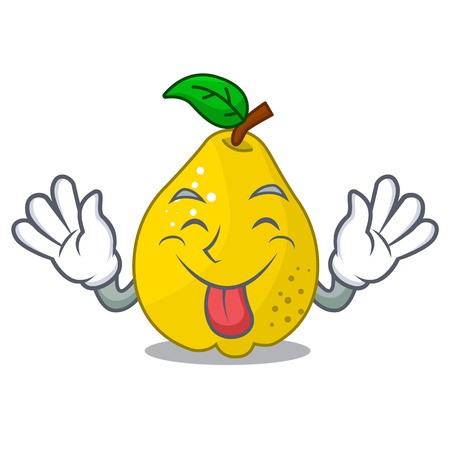 450x450 Tongue Out Sweet Quince Isolated On Mascot Cartoon Vector