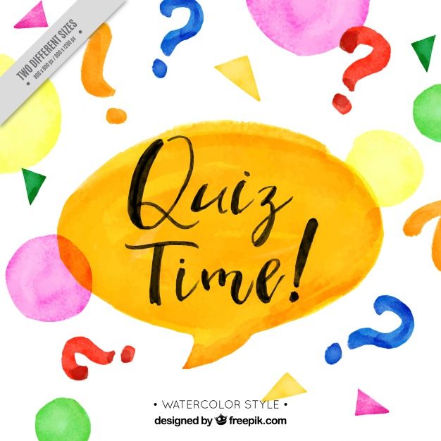 626x626 Quiz Background With Speech Bubble In Watercolor Style Free Vector