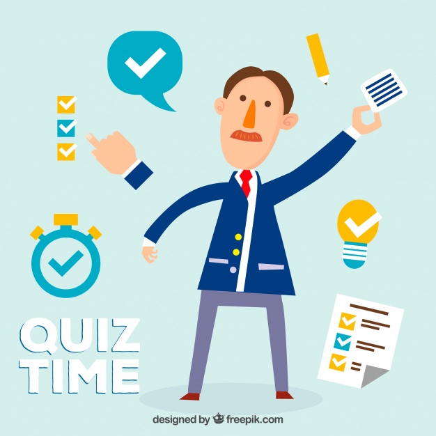626x626 Flat Quiz Background With Several Elements Vector Free Download
