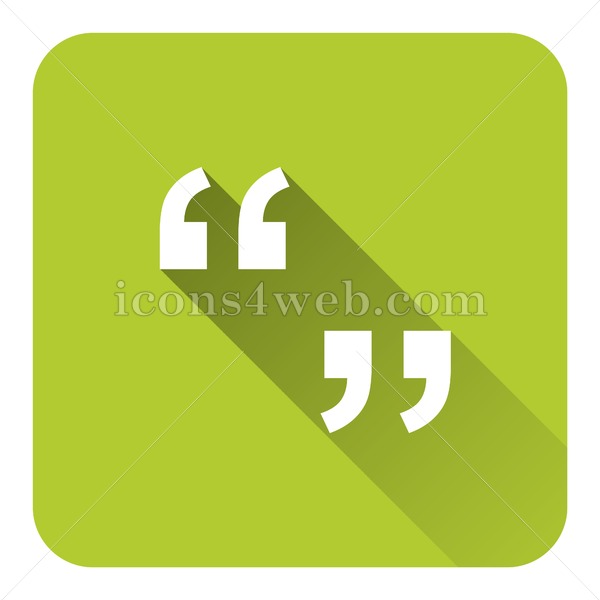 600x600 Quotation Marks Flat Icon With Long Shadow Vector