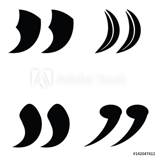 500x500 Quote Marks Vector Icon Set
