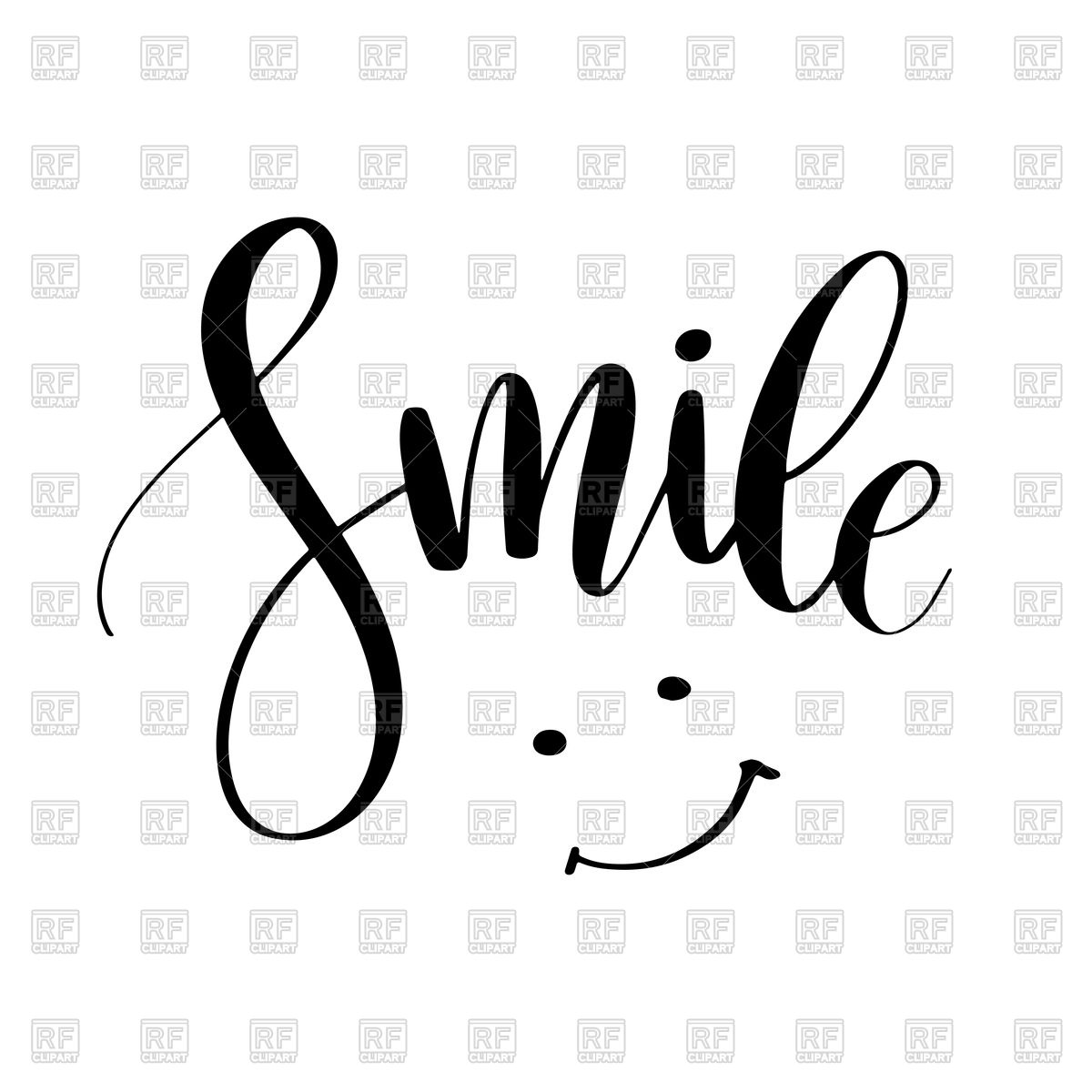 1200x1200 Smile Inspirational Quote Vector Image Of Fonts Type