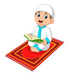 238x250 Muslim Boy Reading Holy Quran Vector Colored Holy Quran