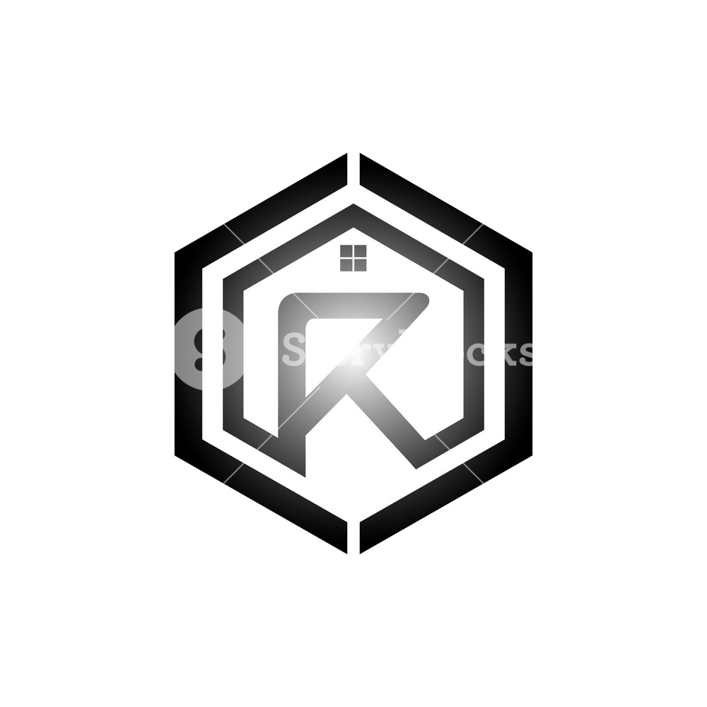 1000x1000 Letter R Logo Design Element With Business Card Illustration